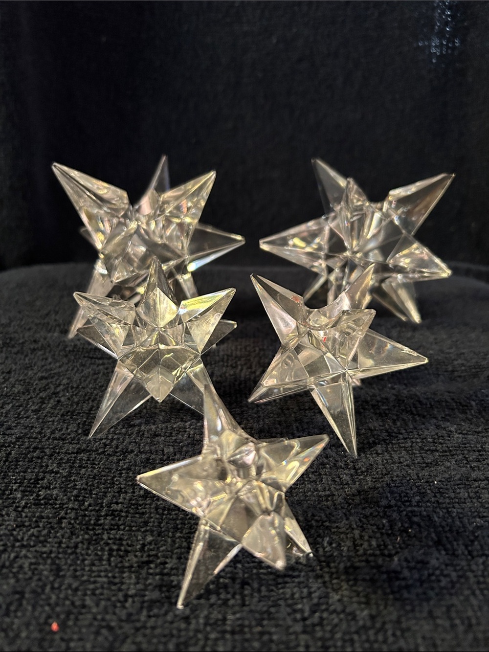 Rosenthal Studio Line Vintage 80s Crystal Star Candle Holders Made in Germany